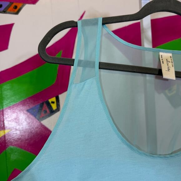 Willow Bay, Light Blue Sleeveless Women's Top Sheer Details. Size 2X. - Picture 2 of 6